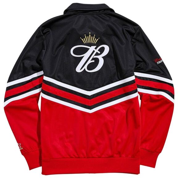 New Urban Outfitters Starter Budweiser Stadium Jacket $125 Red/Black MEDIUM - Picture 1 of 4